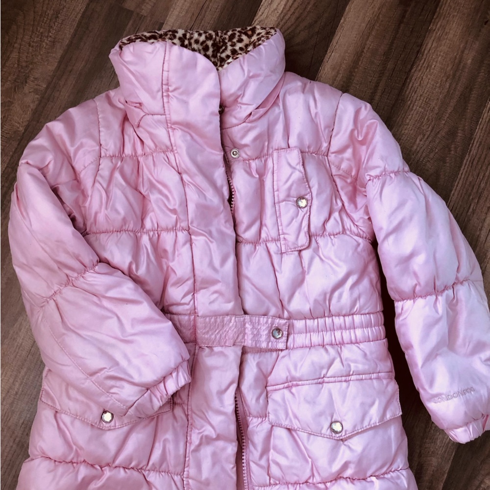 GUC to EUC Girls Pink London Fog Jacket with Detachable Hood.